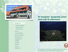 Tablet Screenshot of landgasthof-gruenerbaum.de